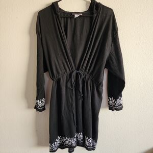 Peppermint Bay cotton long-sleeved Tie Front Cardigan